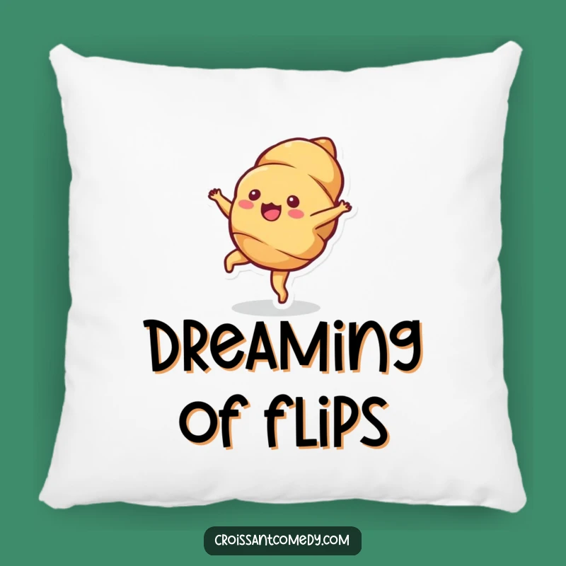 Funny Croissant Cartwheel Pillow: Soft Comfort with Bubbly Delight