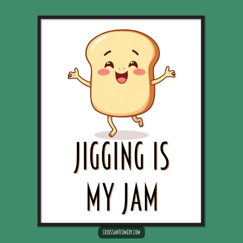 Funny Bread Jig Digital Art: Hilarious Bread Character for Instant Joy