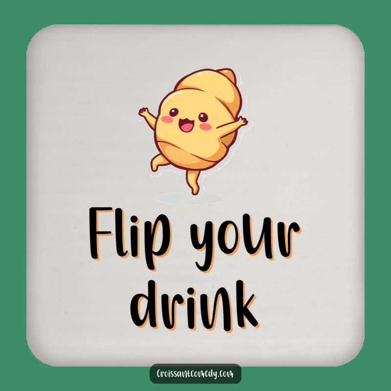 Funny Croissant Cartwheel Coaster: Protect Surfaces with Bubbly Delight