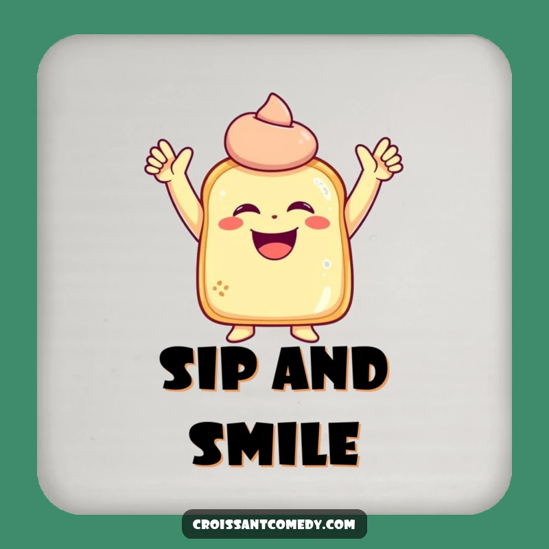 Funny Laughing Pastry Coaster: Protect Surfaces with Joyful Pose