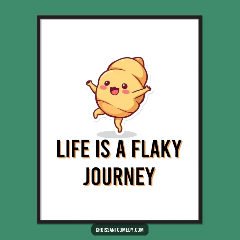 Funny Free Printable Wall Art: Bubbly Croissant Cartwheels for Your Downloadable Decor