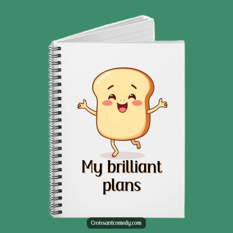 Funny Bread Jig Notebook: Jot Down Laughs with a Happy Bread Character